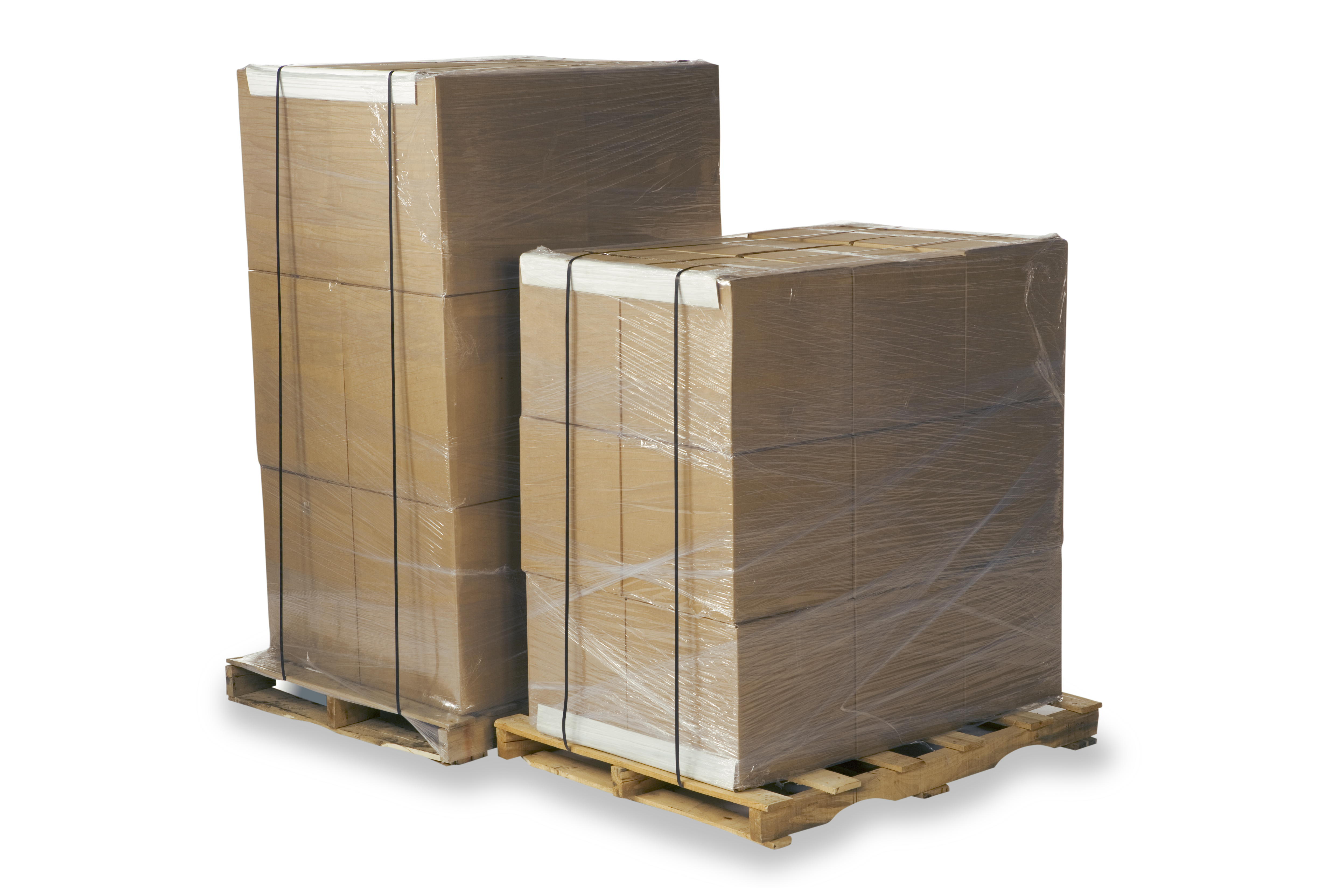 kartonger på lastpallar