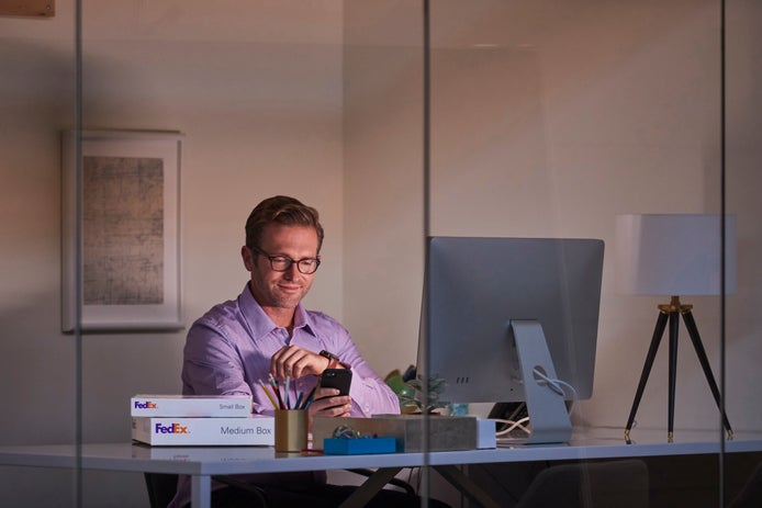 Man using computer at desk