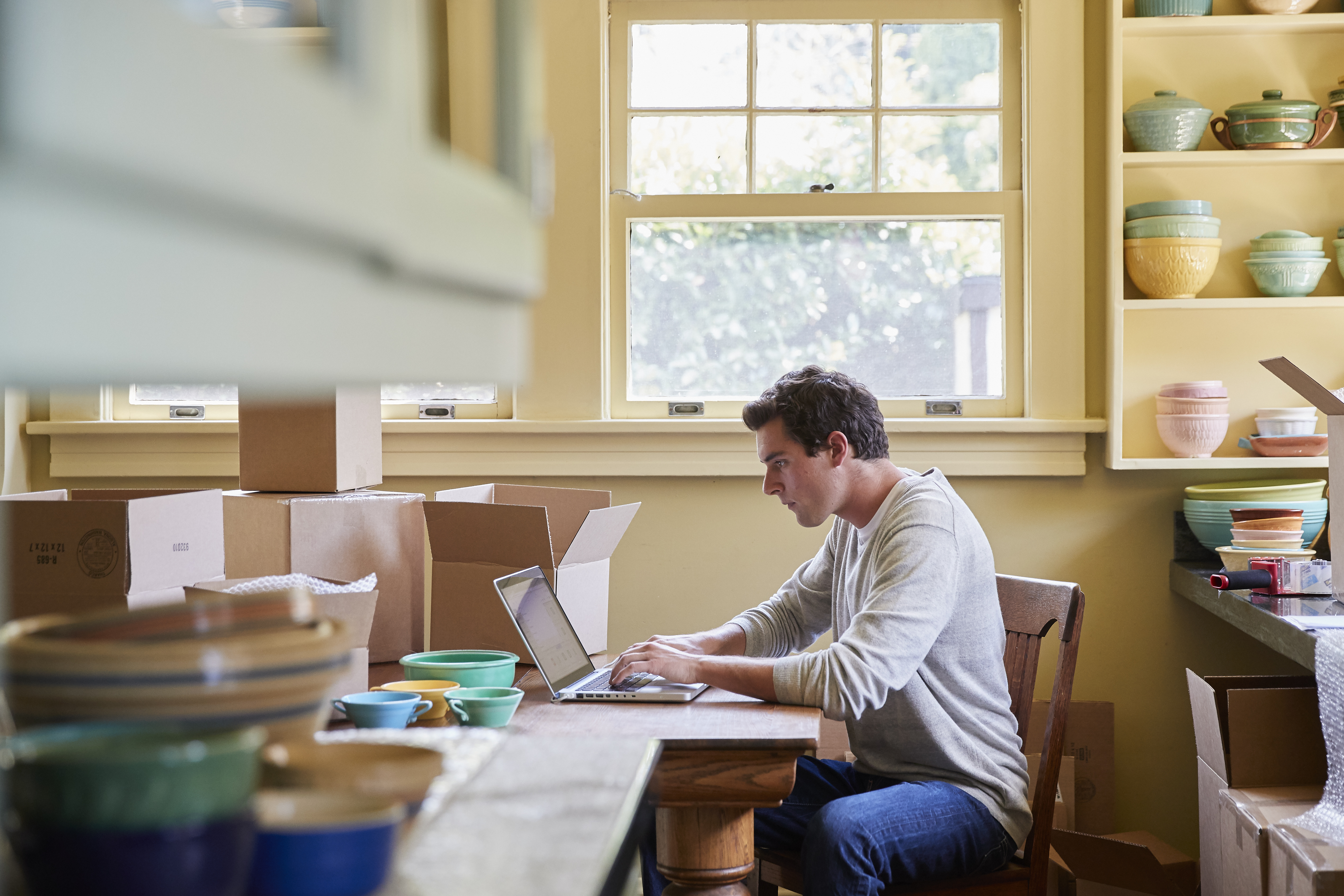 man on laptop computer