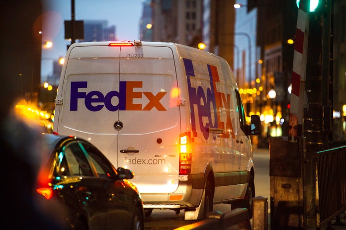 FedEx Express van on a city street