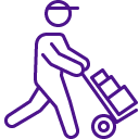 Courier with dolly icon