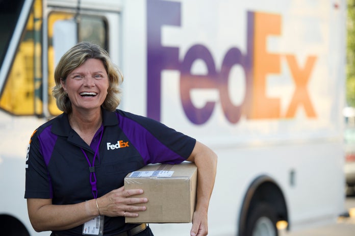 courier smiling