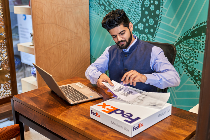 Man working on laptop