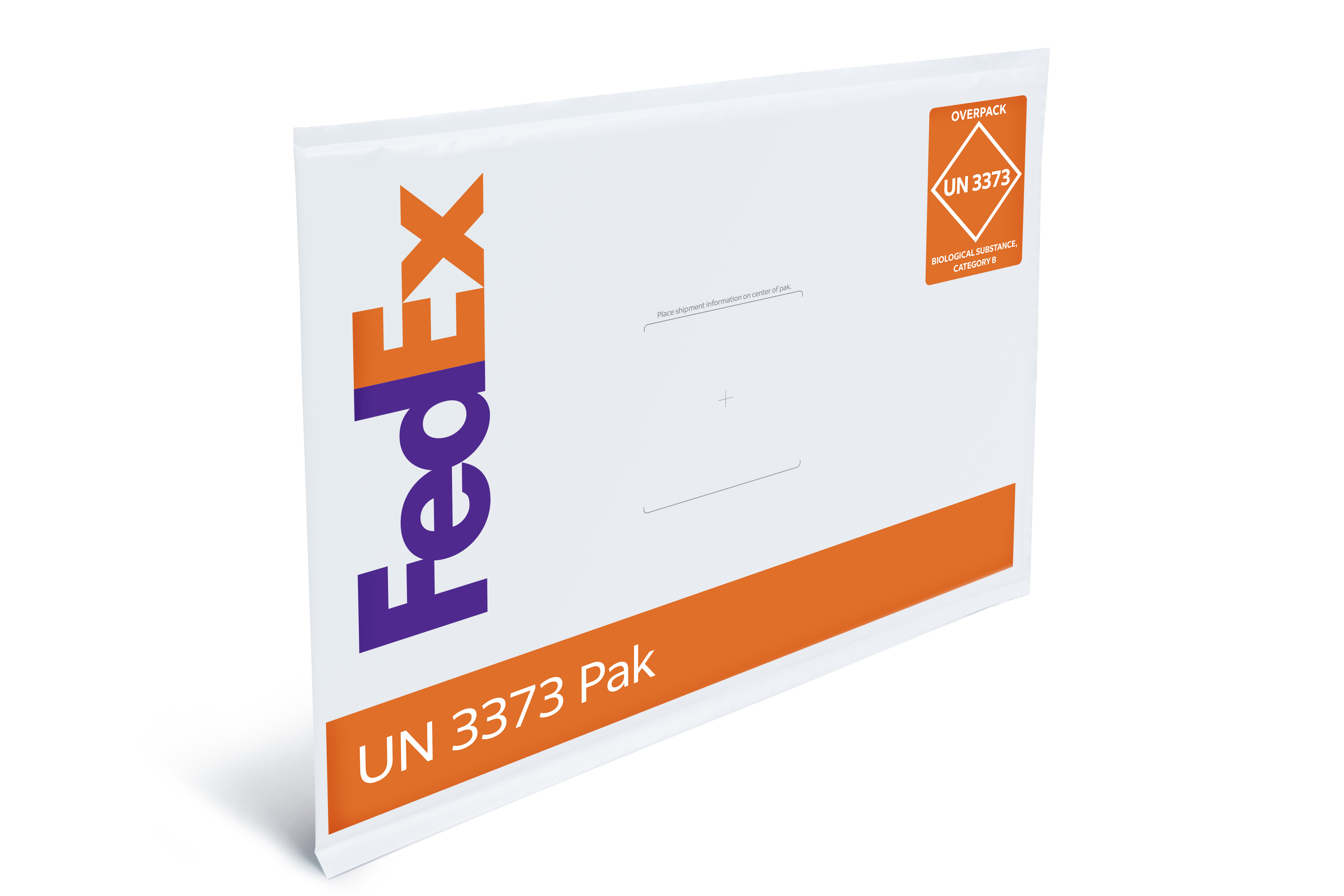 UN 3373 Pak Delivery FedEx Mexico   Fepak Un3373 Front Angled 041221 