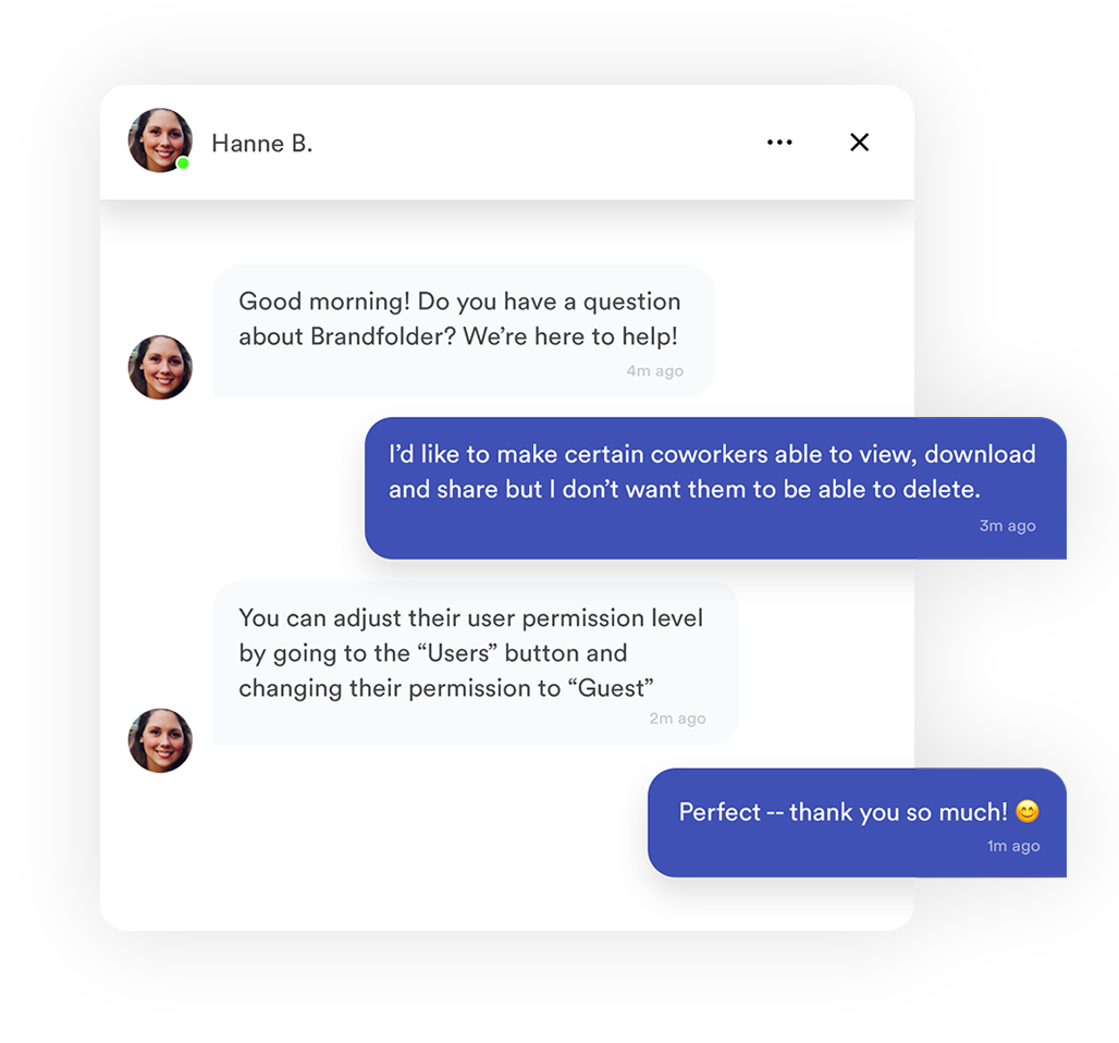 chat conversation with customer experience representative