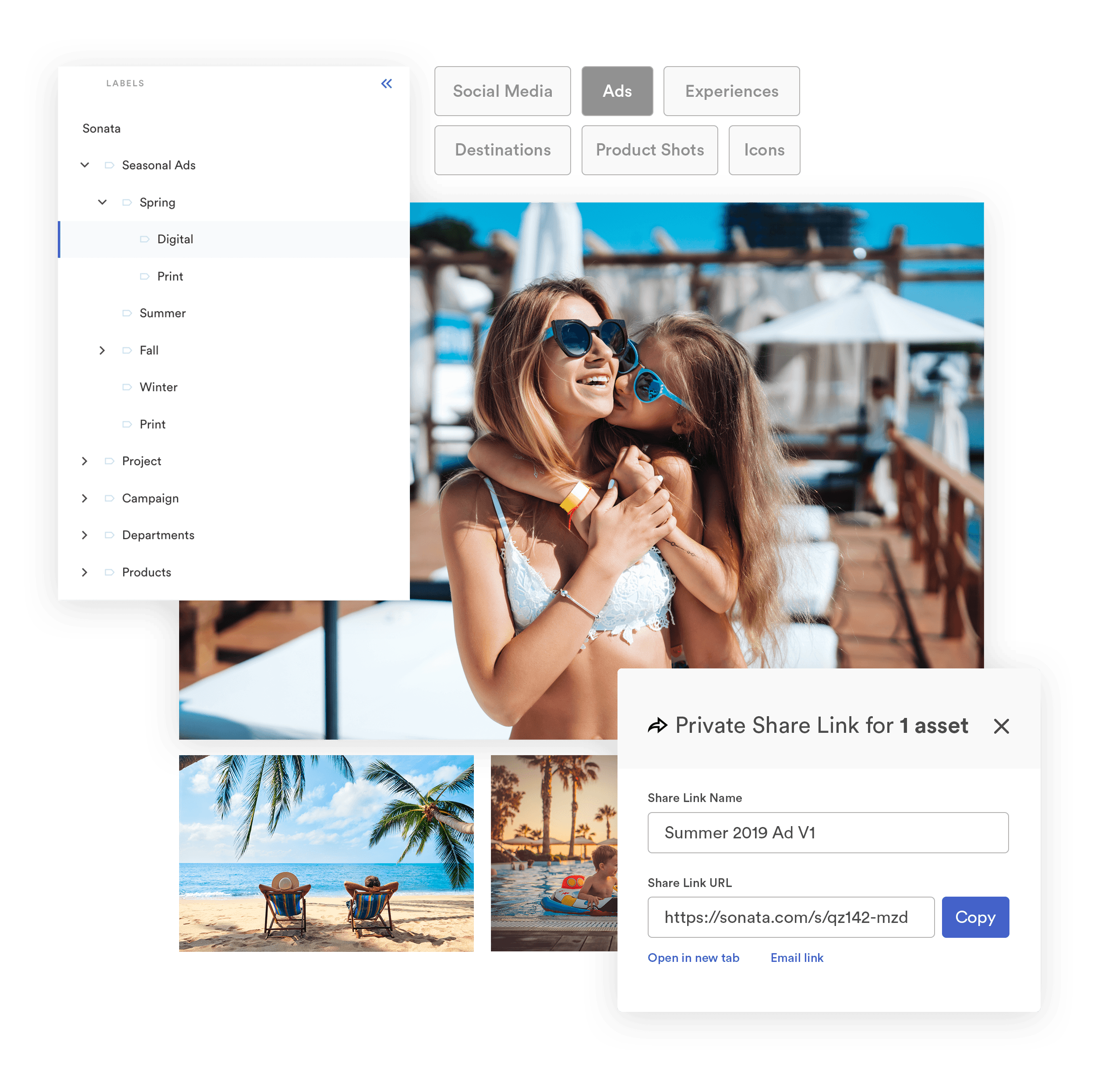 labels, sections and share links make for a simplified process