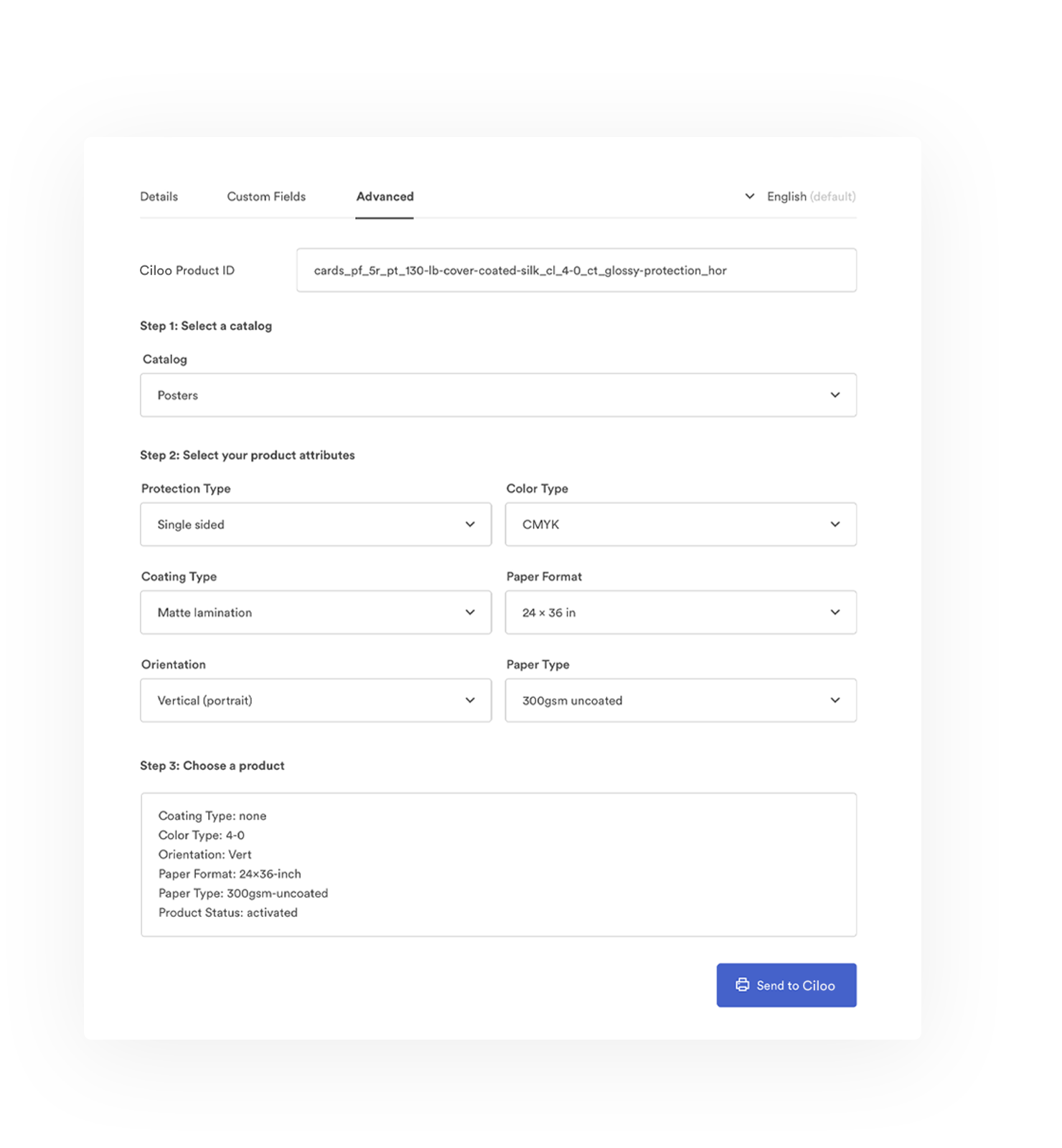 a screenshot showing advanced options for Ciloo subscriptions