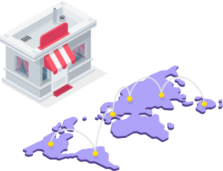 world map with franchises