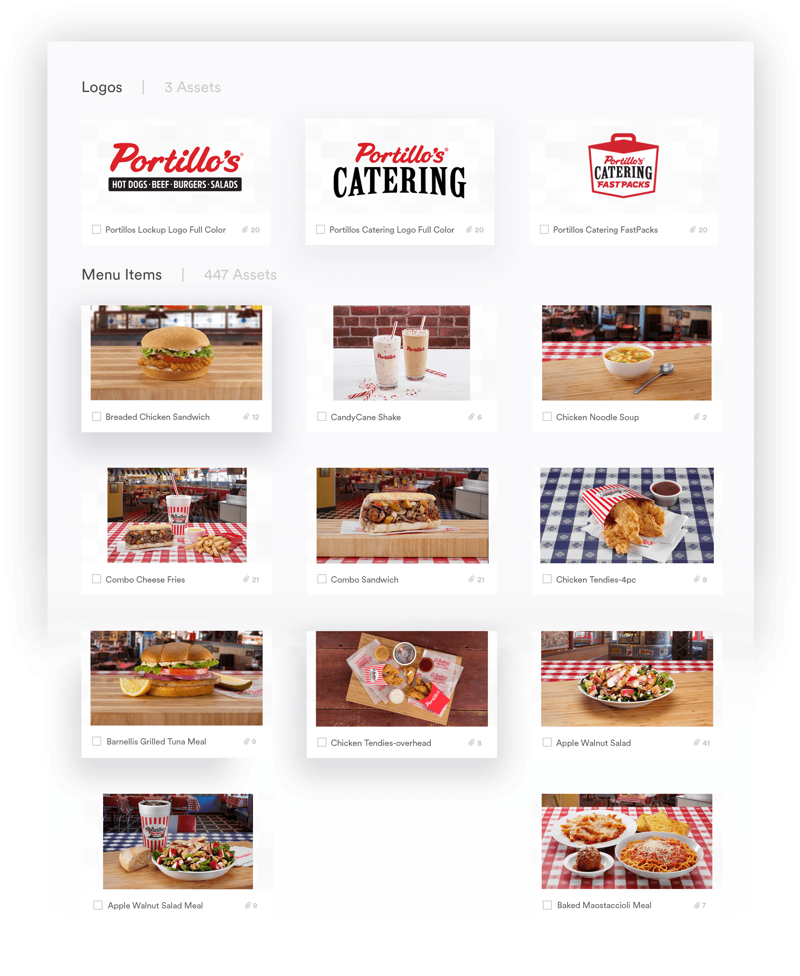 grid view of Portillos Brandfolder mock