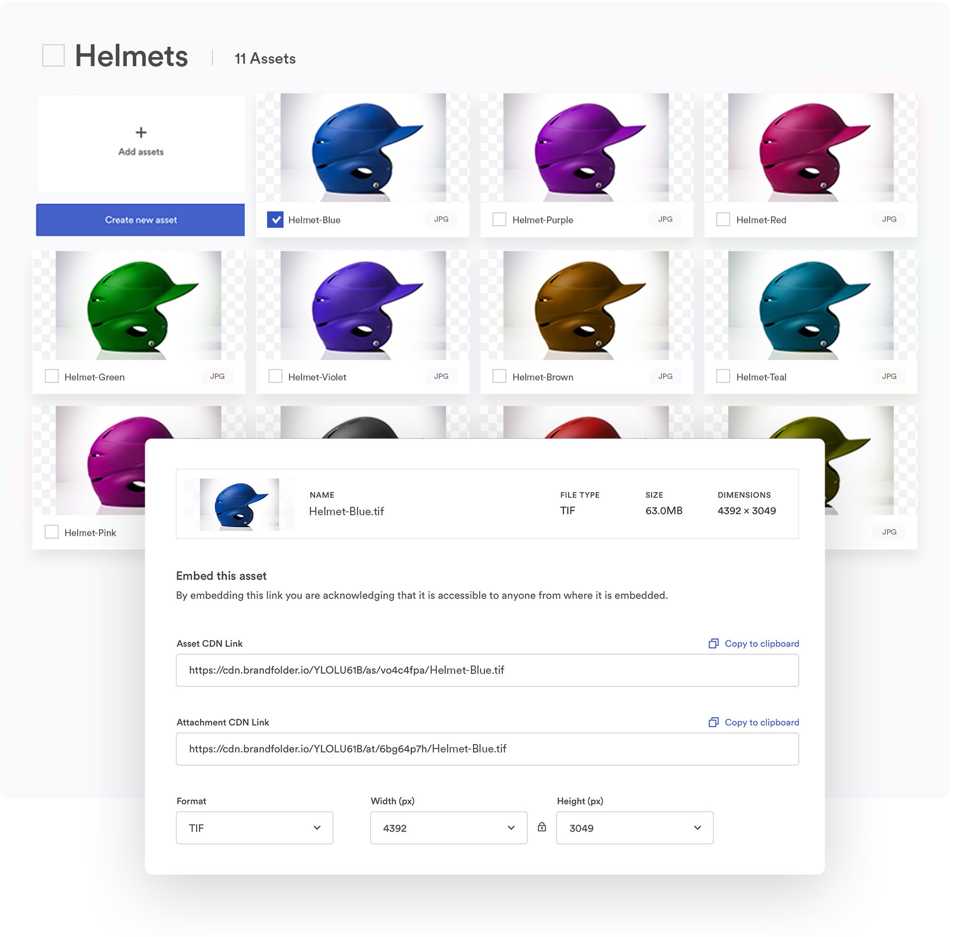 example of a Collection with helmets