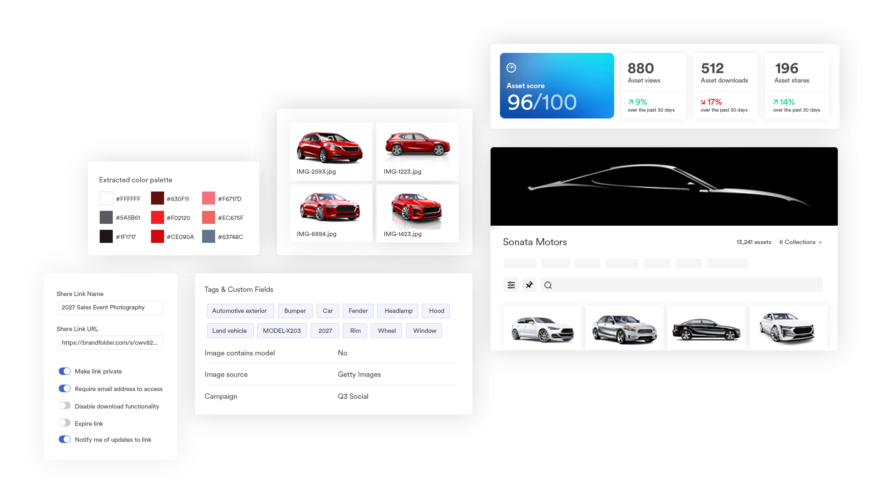metadata, analytics, and share link on a Brandfolder asset