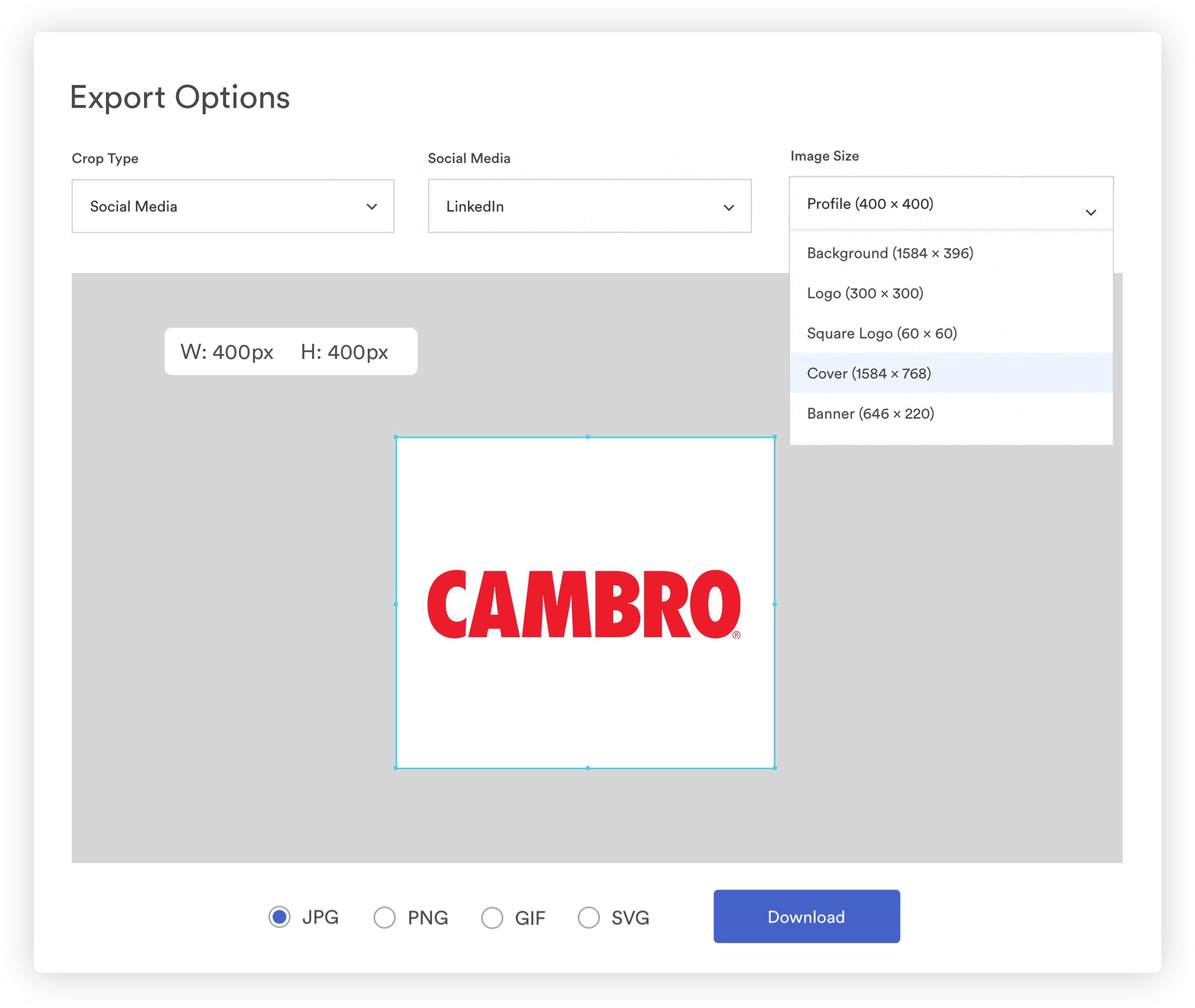 export preset images example
