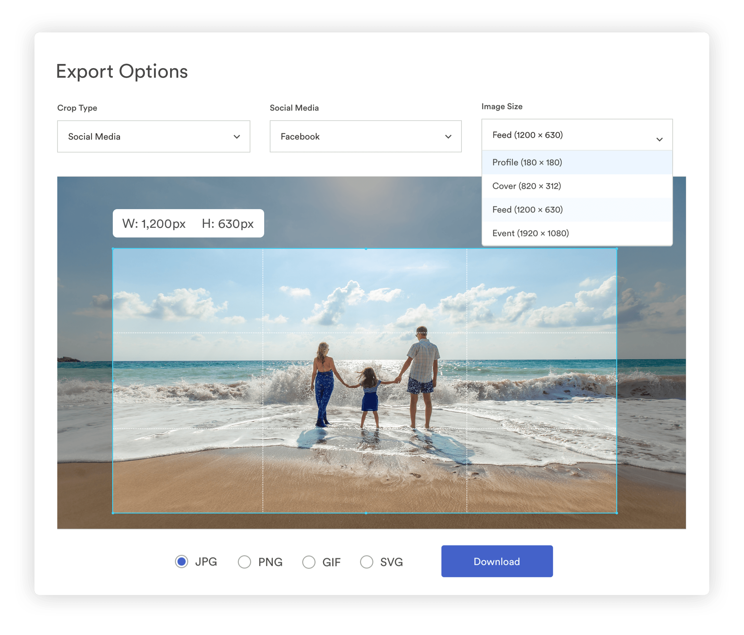 export preset options