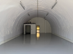 An empty arch with white lining