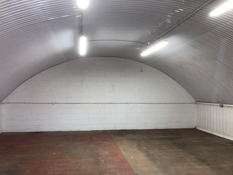 An empty arch with white lining