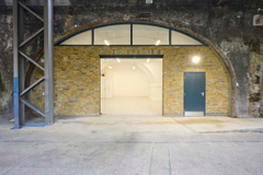 The front of an arch.