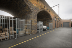 The front of an arch.