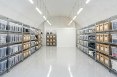 An empty arch with white lining