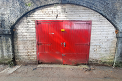 An empty arch with lining