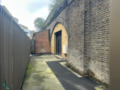 The front of an arch.