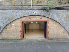 The front of an arch.