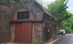 The front of an arch.