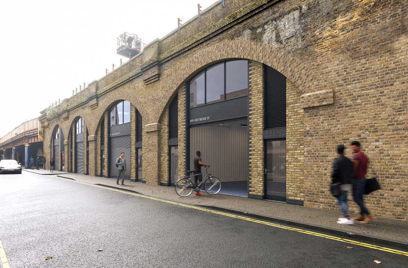 The front of an arch.