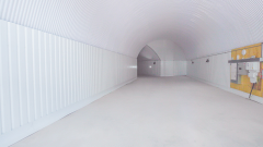 An empty arch with white lining