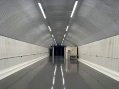 An empty arch with lining