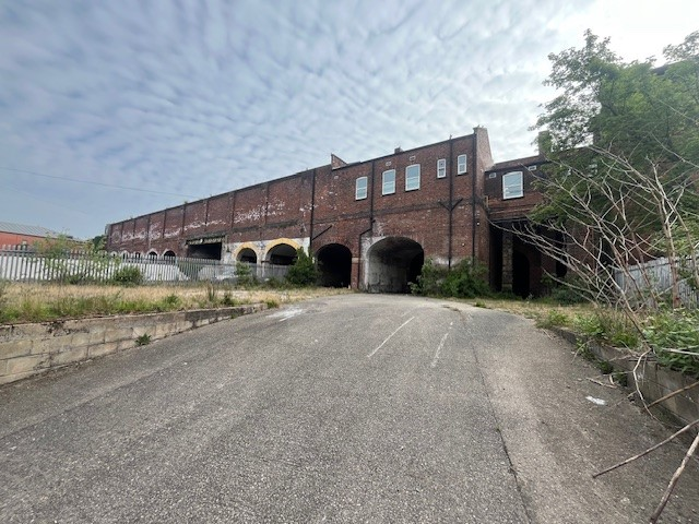 The front of an arch.