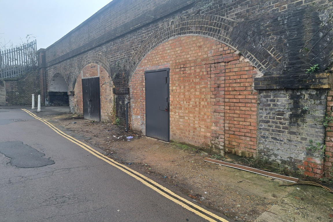 The front of an arch.