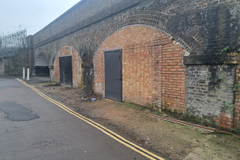 The front of an arch.