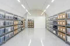 An empty arch with white lining