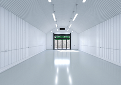 An empty arch with white lining