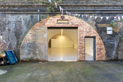 The front of an arch.