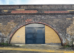 The front of an arch.