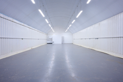 An empty arch with white lining