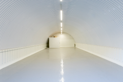 An empty arch with white lining