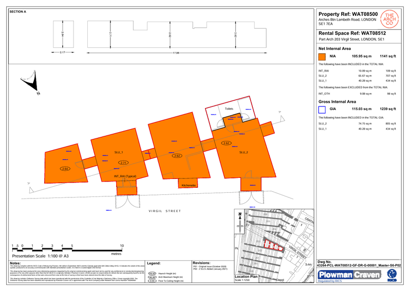 An empty arch with white lining