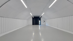 An empty arch with white lining