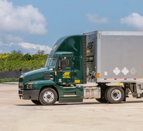 Front of an ABF Freight (ArcBest’s LTL carrier) truck.