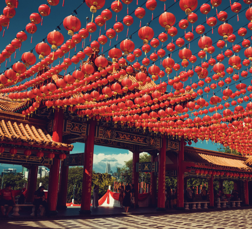 Lanters set up for CNY