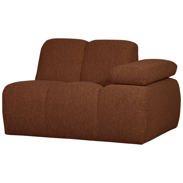 Image of MOJO 1-SEATER WITH ARM RIGHT BOUCLÉ RUST BROWN MELANGE