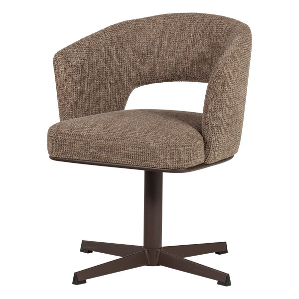 Image de LIBI CHAISE DE SALLE À MANGER PIVOTANTE BRUN MÉLANGÉ [fsc]