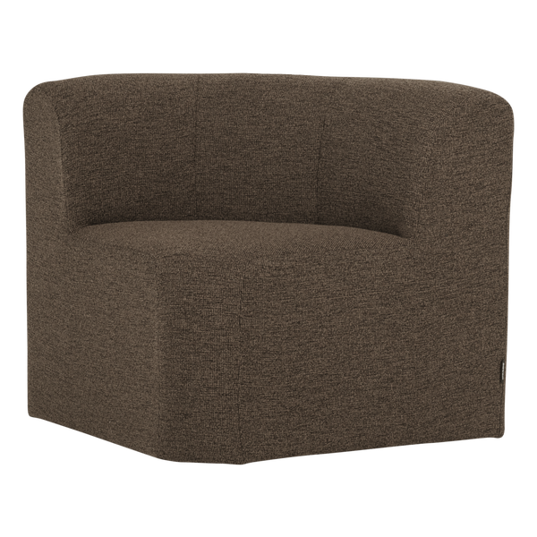 Image of MOJO BASE DINING BENCH CORNER WITH BACK BOUCLÉ BROWN [fsc]