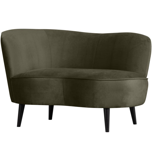 Image of SARA LOUNGE ARMCHAIR LEFT VELVET WARM GREEN