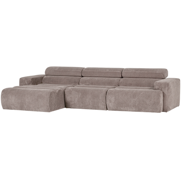 Image of NOVI CHAISE LONGUE SOFA LEFT RIB FABRIC SAND