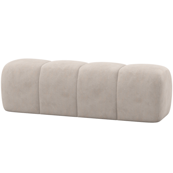 Image of MOJO DINING BENCH 164 CM RIB FABRIC ECRU
