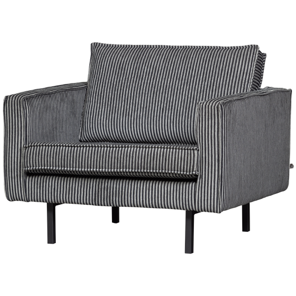 Image of RODEO ARMCHAIR STRIPE BLACK/GREY