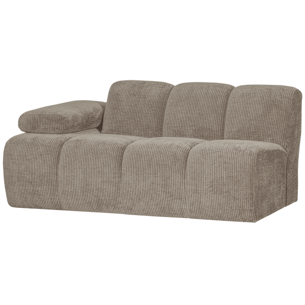 Image of MOJO 1,5-SEATER WITH ARM LEFT WOVEN RIB FABRIC DARK SAND